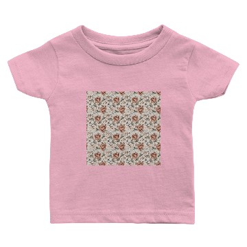 Discover Beige Terracotta Roses Floral Pattern Baby T-shirts