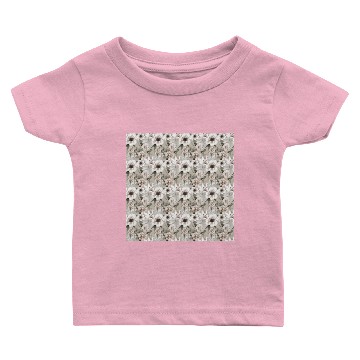 Discover Beige Sage Green Floral Pattern Baby T-shirts