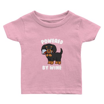 Discover Dachshund Powered By Wine Baby T-shirts