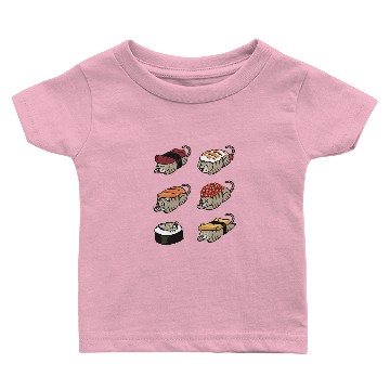 Discover Devon Rex Cat Japanese Sushi Baby T-shirts
