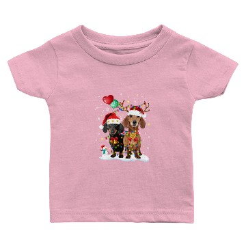 Discover Dachshund Christmas Lights Baby T-shirts