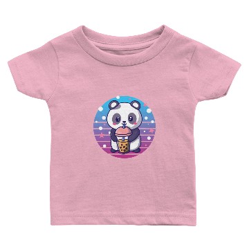 Discover Panda Bear Boba Milk Tea Funny Bubble Tea Lovers Baby T-shirts