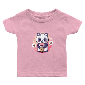 Discover Panda Bear Boba Milk Tea Funny Bubble Tea Lovers Baby T-shirts