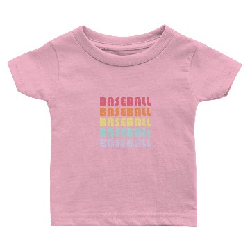 Discover Retro Rainbow Baseball Baby T-shirts