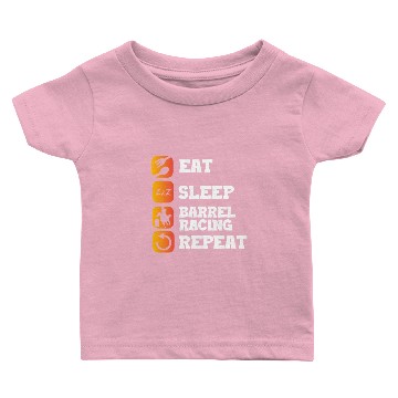 Discover Eat Sleep Repeat Barrel Racing Western Riding Baby T-shirts