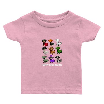 Discover Dachshund Dogs Halloween Happy Halloween Baby T-shirts