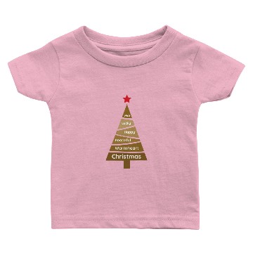 Discover Minimalist Copper Brown Christmas Pine Baby T-shirts