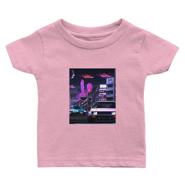 Discover Vaporwave Car Synthwave City Baby T-shirts