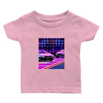 Discover Vaporwave Car Synthwave City Baby T-shirts