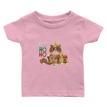 Discover Christmas Funny HO HO HO Cat! Baby T-shirts