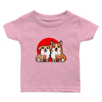 Discover BOBA MILK TEA CORGI 4500x5400 Baby T-shirts