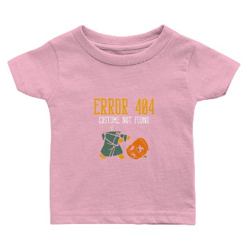 Discover Error 404 Costume Not Found Halloween Pumpkin Head Baby T-shirts