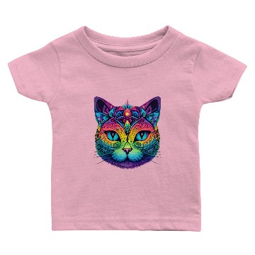 Discover Purple mandala cat Baby T-shirts