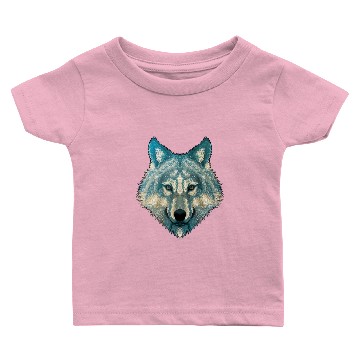 Discover Wolf Face Gray Wolf Fearless Warrior Wild Animal Baby T-shirts