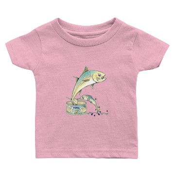 Discover Tuna Fish Escaping a tin can Baby T-shirts