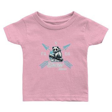 Discover Panda Snow Junkie Snowboarder Baby T-shirts