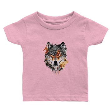 Discover wolf face art Baby T-shirts