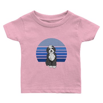 Discover Bernedoodle Retro Blue Baby T-shirts