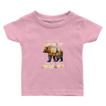 Discover Save the Rain Forest Protect Wildlife Care Baby T-shirts