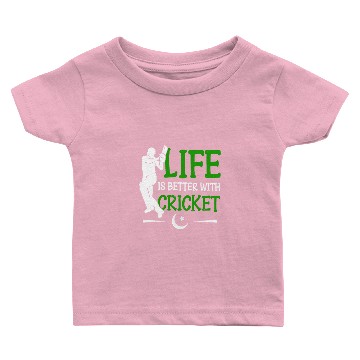 Discover Life Is Better With Cricket Player Cricketer Baby T-shirts