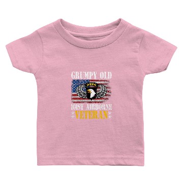 Discover Grumpy Old 101st Airborne Division Veteran Flag Hawaiians Baby T-shirts
