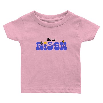 Discover He Is Risen Groovy Christian Easter Baby T-shirts