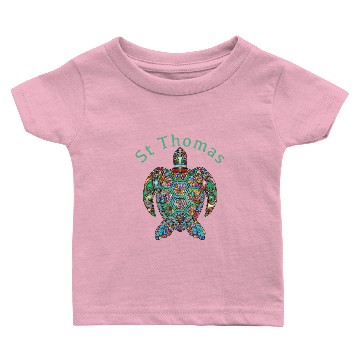 Discover St Thomas Tribal Turtle Baby T-shirts