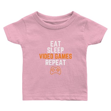 Discover Eat Sleep Video Games Repeat Baby T-shirts
