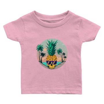 Discover Summer Pineapple Skull Baby T-shirts