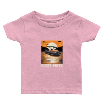 Discover First Mate Motorboating Squad Lake Life Pontoon Baby T-shirts