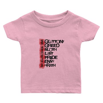 Discover Seven Deadly Sins Distressed List Baby T-shirts