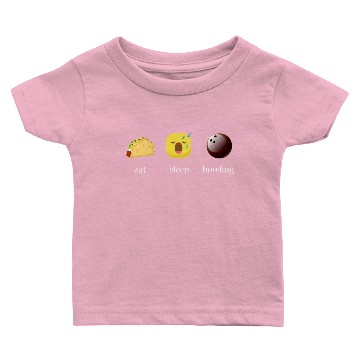 Discover Eat Sleep Bowling Repeat Emoticons Graphic Baby T-shirts