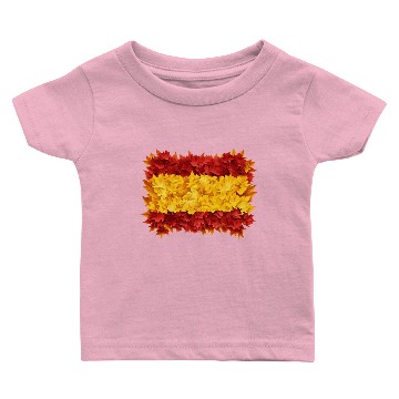 Discover Autumn in Spain: Flag and Fall Foliage Baby T-shirts