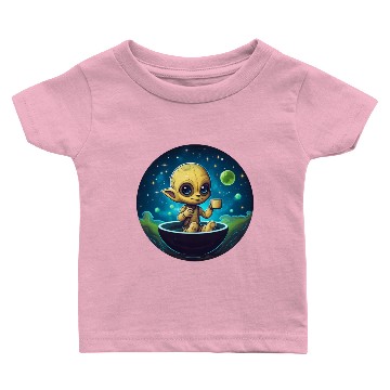 Discover Coffee-loving Alien: Midnight Snack Baby T-shirts