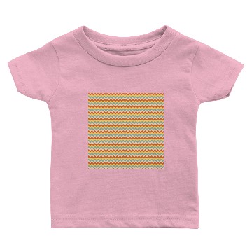 Discover Retro Waves Pattern Red Teal Yellow Baby T-shirts