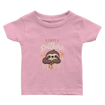 Discover sloth simply southern Baby T-shirts