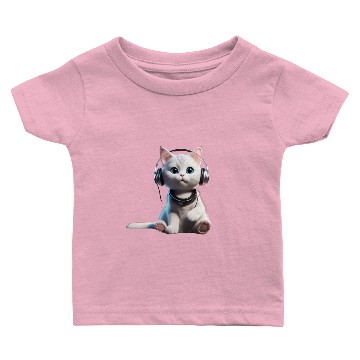 Discover Music Lover Cat V II on Unisex Poly Cotton Baby T-shirts