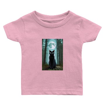 Discover Black Cat and Full Moon Baby T-shirts