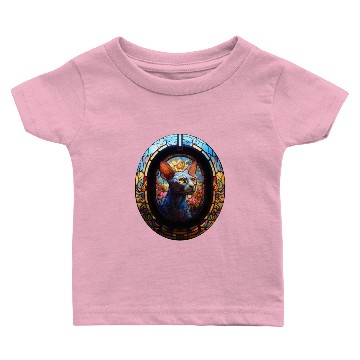 Discover Sphynx cat in stained glass Baby T-shirts