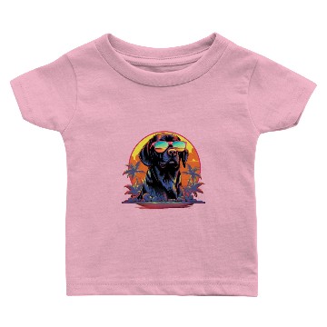 Discover Retro Wave Foxhound Dog Baby T-shirts