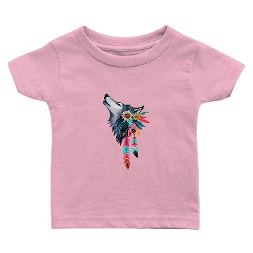 Discover Howling Wolf Native American Style Design Baby T-shirts