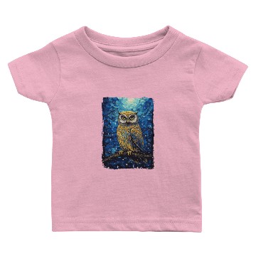 Discover Owl Starry Night Baby T-shirts