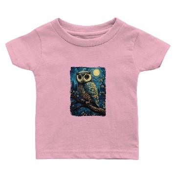 Discover Owl Starry Night Baby T-shirts