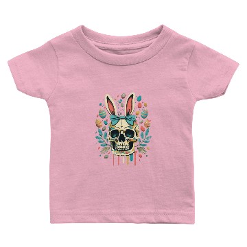 Discover Funny Rabbit Skull Humor Bunny Easter Skull Joke Baby T-shirts