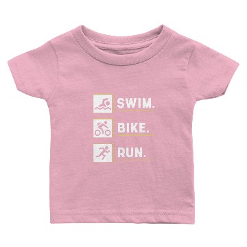 Discover Swim Bike Run Baby T-shirts