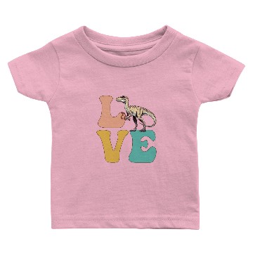 Discover LOVE Velociraptor Dinosaur Baby T-shirts