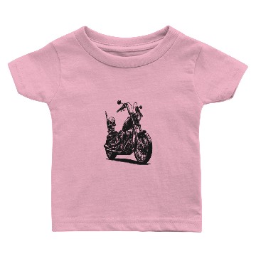 Discover Biker Poster - Motorcycle Skull Chopper Poster Baby T-shirts