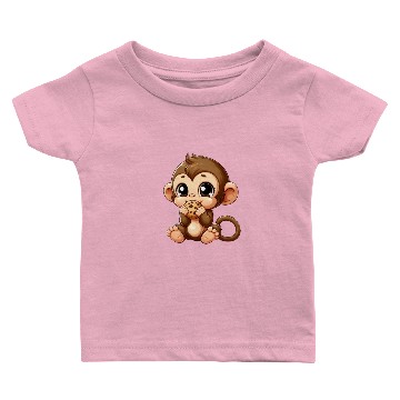 Discover Cute Chimpanzee Snacking Cookies Baby T-shirts