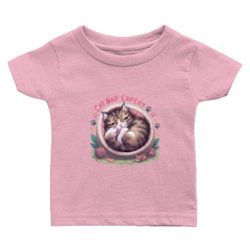Discover Cat Nap Expert - Funny Cat Outfit! Baby T-shirts
