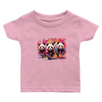 Discover Panda running Baby T-shirts